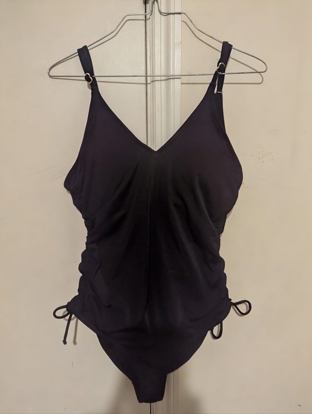 Black One-Piece Swimsuit with Side Ties